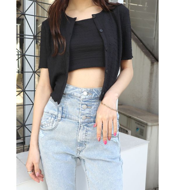 EMODA「サイドオープンハイウエストフレアパギンス」|デニム|