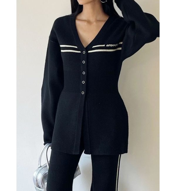 EMODA「チューズラインロゴカーディガン」|カーディガン|