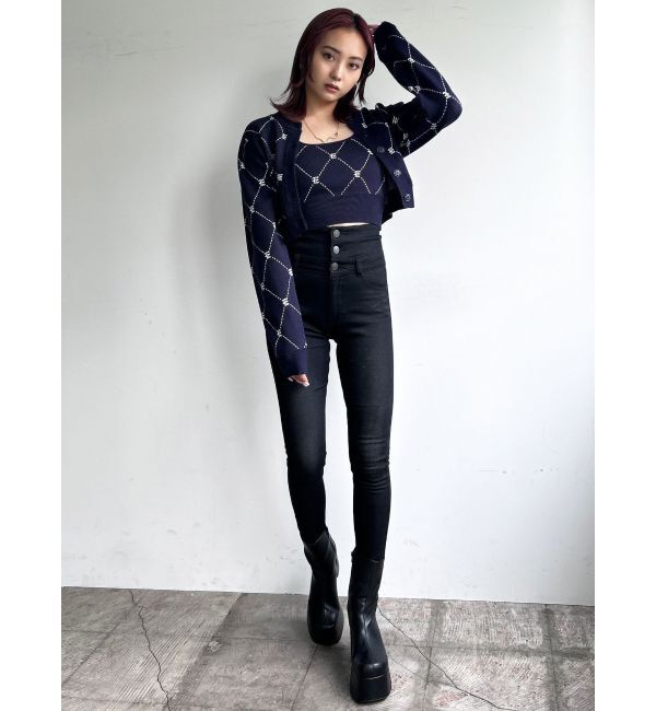 EMODA「【ELDER】SYM ハイウエストデニム」|デニム|