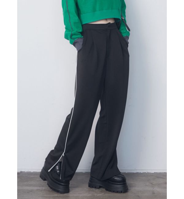 EMODA「サイドラインスラックスパンツ」|その他|ブラック