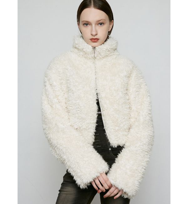 EMODA「2トーンボアブルゾン」|ブルゾン・スタジャン|アイボリー