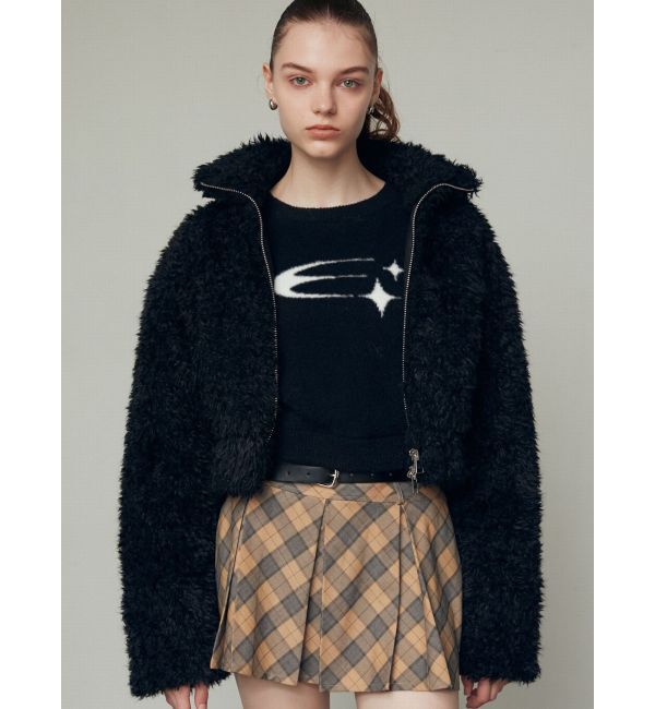 EMODA「2トーンボアブルゾン」|ブルゾン・スタジャン|ブラック