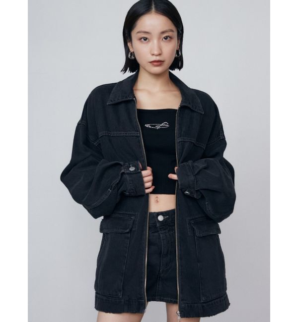 EMODA「ヴィンテージライクオーバーデニムブルゾン」|ブルゾン・スタジャン|