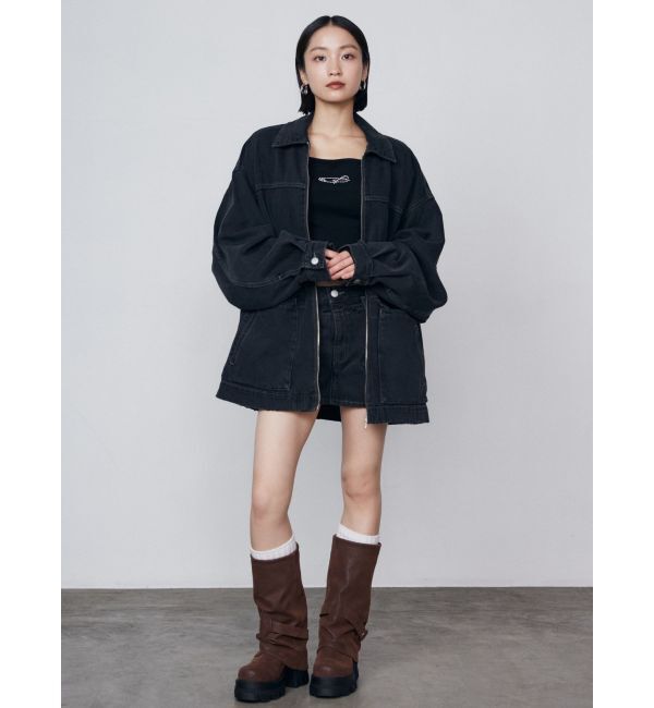 EMODA「ヴィンテージライクオーバーデニムブルゾン」|ブルゾン・スタジャン|