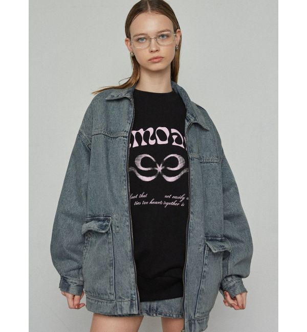 EMODA「ヴィンテージライクオーバーデニムブルゾン」|ブルゾン・スタジャン|