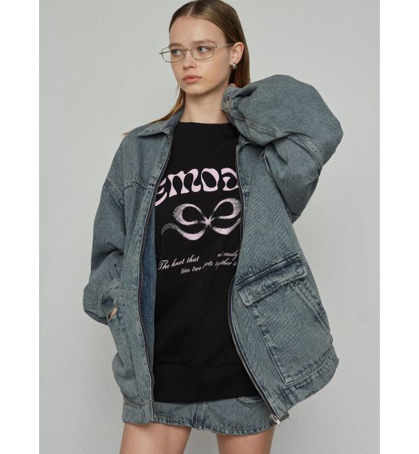 EMODA「ヴィンテージライクオーバーデニムブルゾン」|ブルゾン・スタジャン|