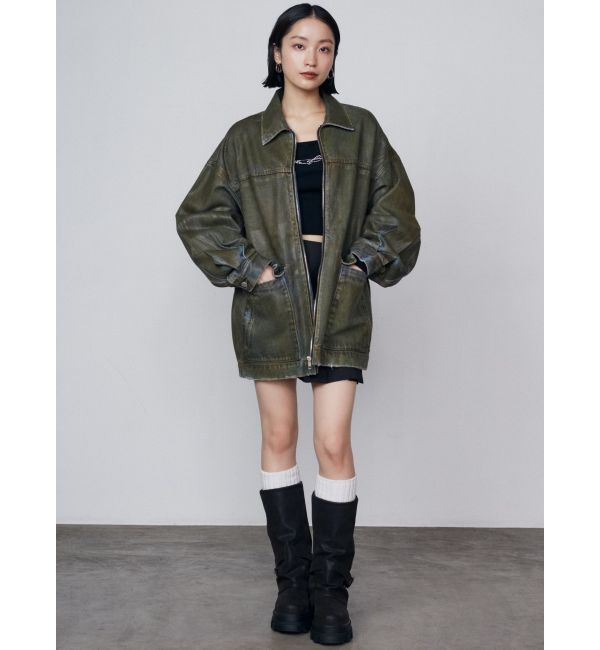 EMODA「ヴィンテージライクオーバーデニムブルゾン」|ブルゾン・スタジャン|