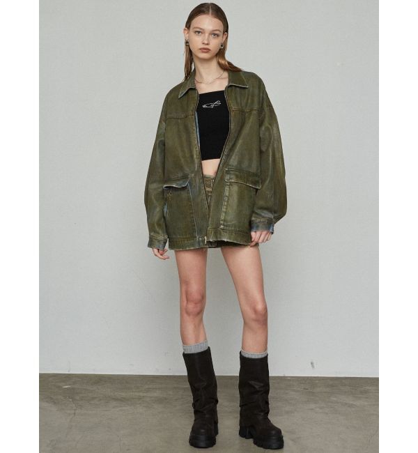 EMODA「ヴィンテージライクオーバーデニムブルゾン」|ブルゾン・スタジャン|