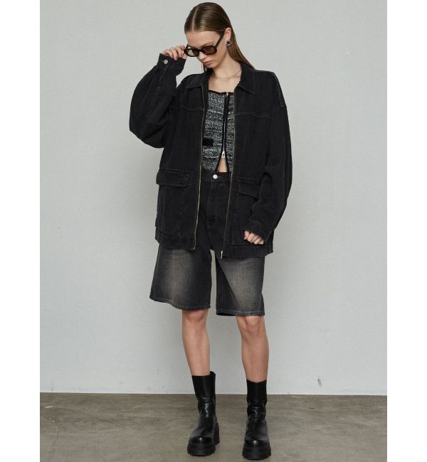 EMODA「ヴィンテージライクオーバーデニムブルゾン」|ブルゾン・スタジャン|