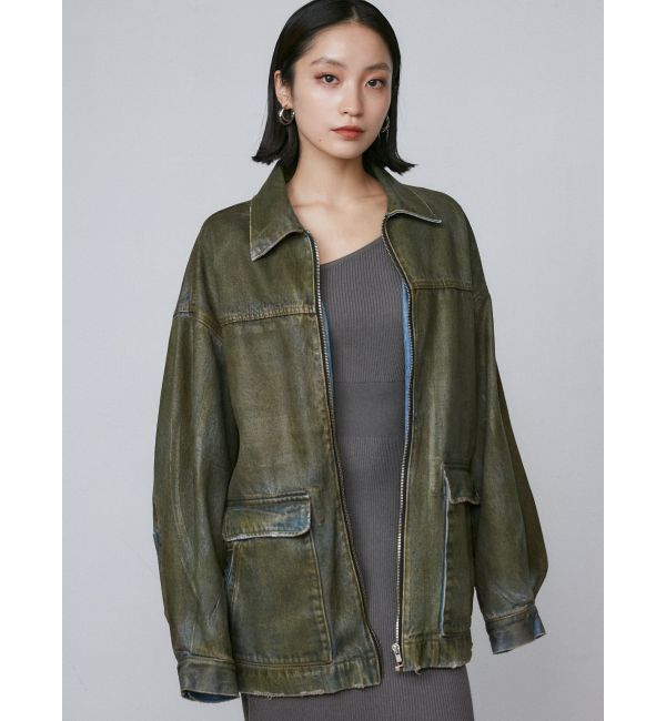 EMODA「ヴィンテージライクオーバーデニムブルゾン」|ブルゾン・スタジャン|