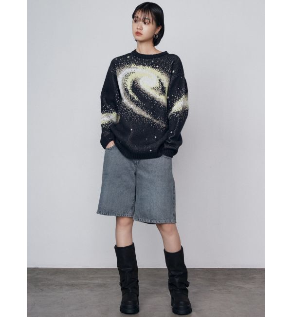 EMODA「ヴィンテージライクデニムハーフパンツ」|デニム|