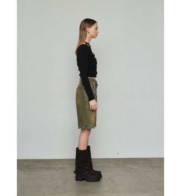 EMODA「ヴィンテージライクデニムハーフパンツ」|デニム|