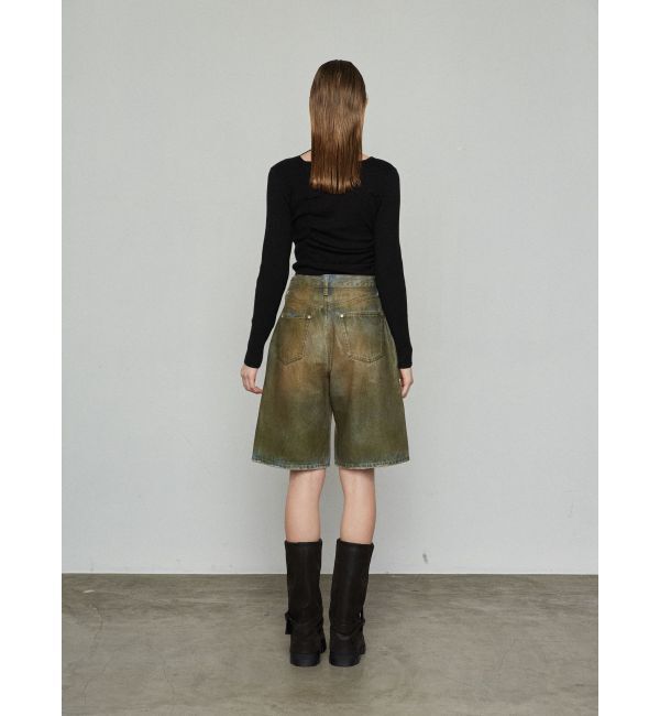 EMODA「ヴィンテージライクデニムハーフパンツ」|デニム|