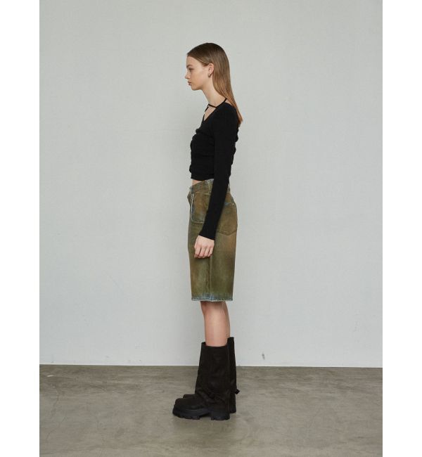 EMODA「ヴィンテージライクデニムハーフパンツ」|デニム|