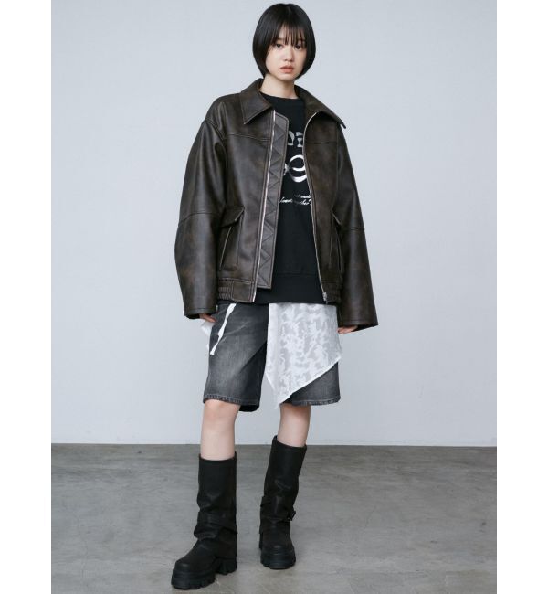 EMODA「ヴィンテージライクデニムハーフパンツ」|デニム|