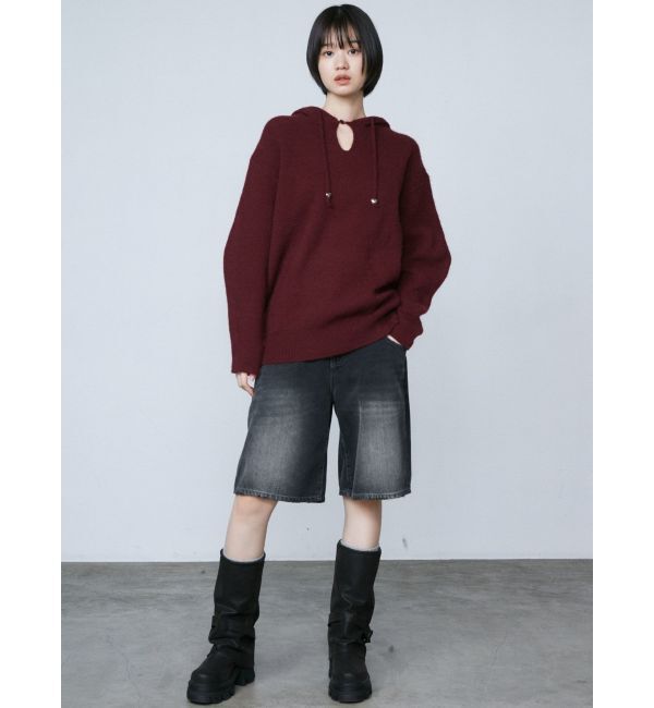 EMODA「ヴィンテージライクデニムハーフパンツ」|デニム|