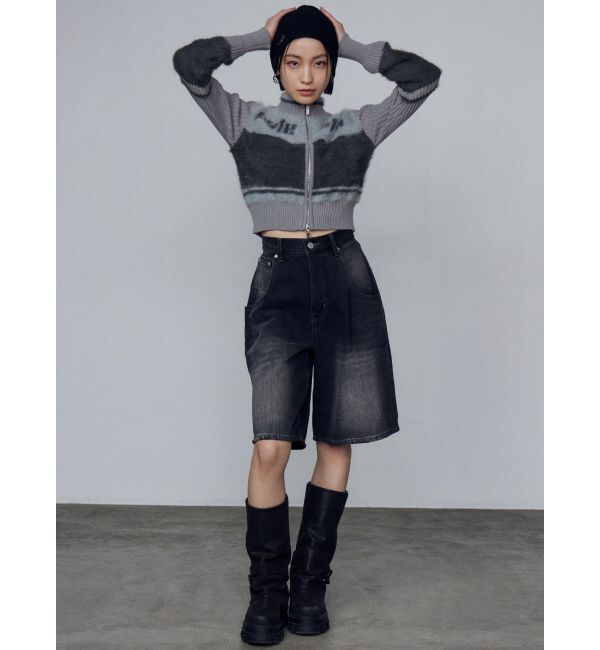 EMODA「ヴィンテージライクデニムハーフパンツ」|デニム|