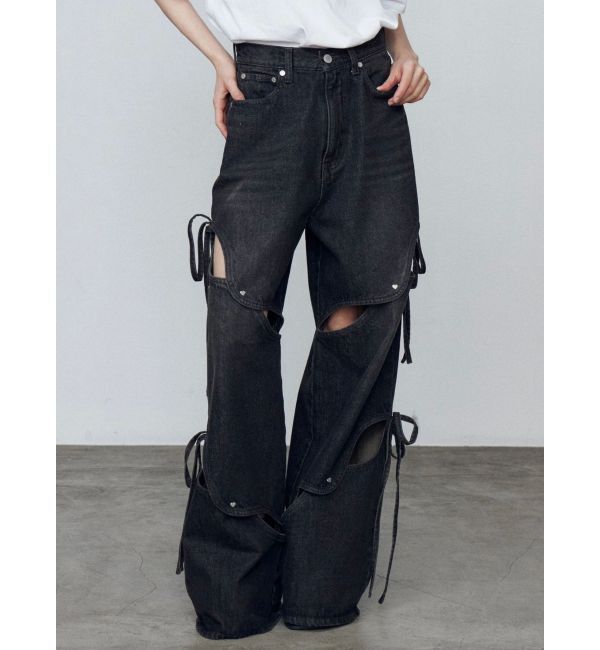 EMODA「カットアウトルーズジーンズ」|デニム|