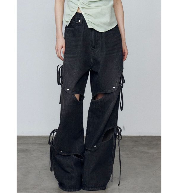EMODA「カットアウトルーズジーンズ」|デニム|