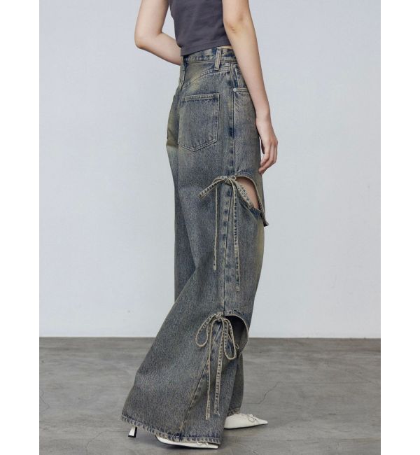 EMODA「カットアウトルーズジーンズ」|デニム|