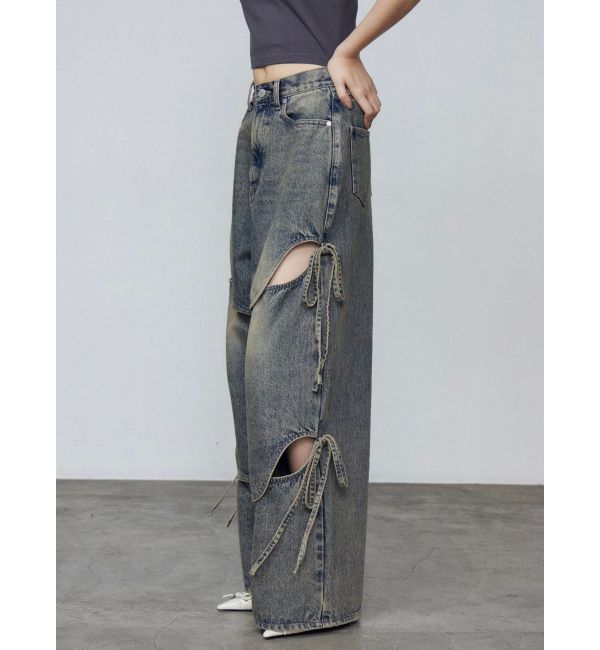 EMODA「カットアウトルーズジーンズ」|デニム|