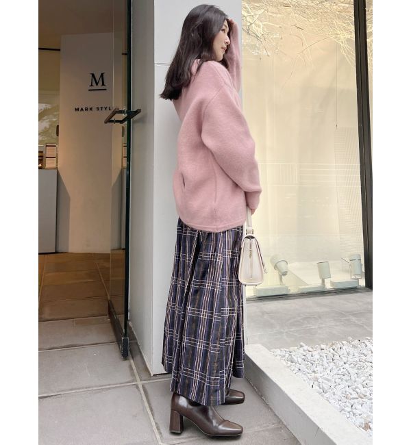 MERCURYDUO「ダブルフェイスコクーンミディニットカーディガン」|カーディガン|