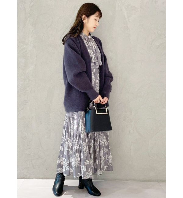 MERCURYDUO「ダブルフェイスコクーンミディニットカーディガン」|カーディガン|