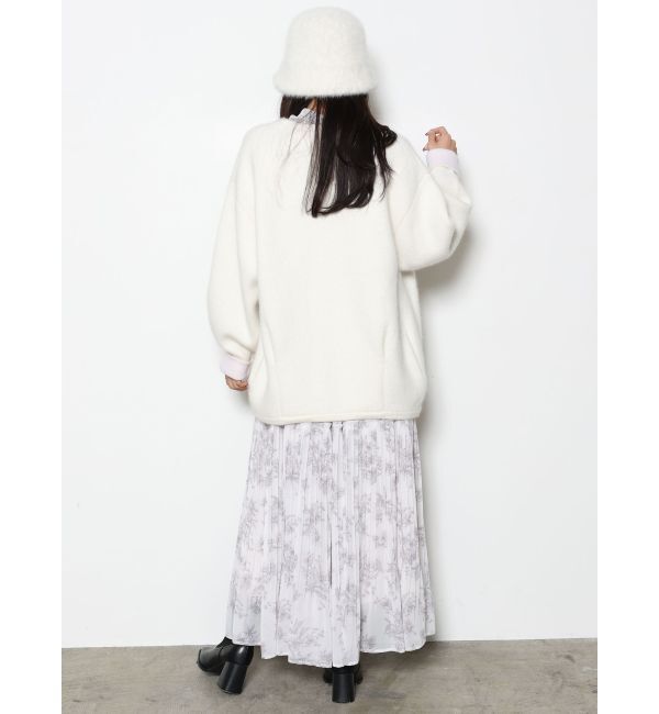 MERCURYDUO「ダブルフェイスコクーンミディニットカーディガン」|カーディガン|