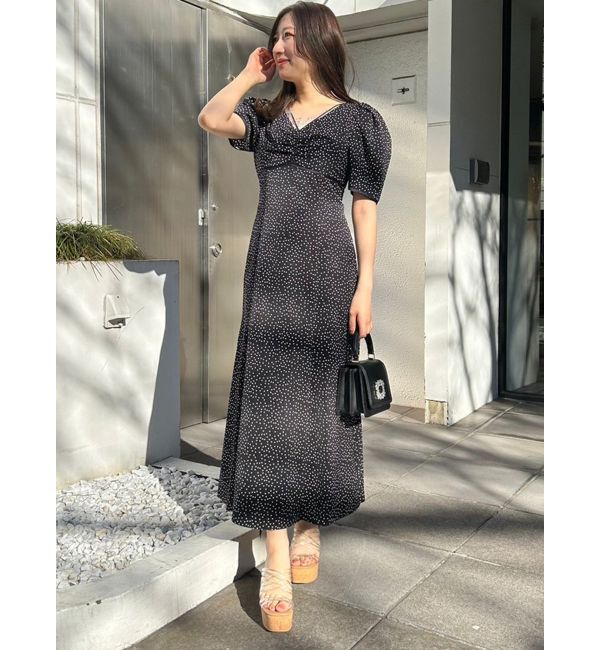 MERCURYDUO「レースデコルテドットワンピース」|ワンピース|