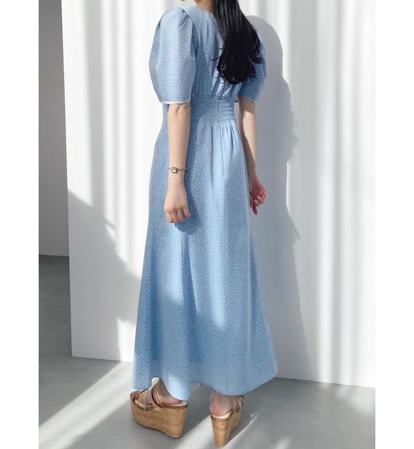 MERCURYDUO「レースデコルテドットワンピース」|ワンピース|