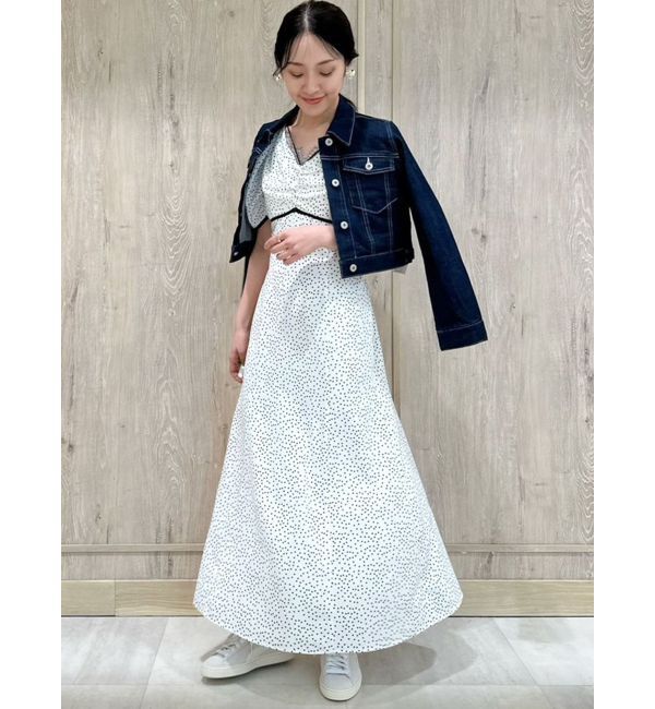 MERCURYDUO「レースデコルテドットワンピース」|ワンピース|