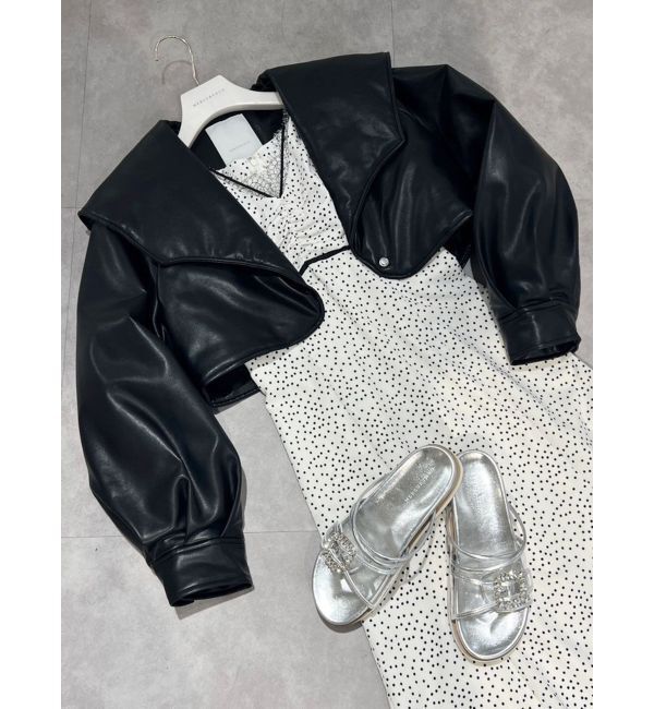 MERCURYDUO「レースデコルテドットワンピース」|ワンピース|