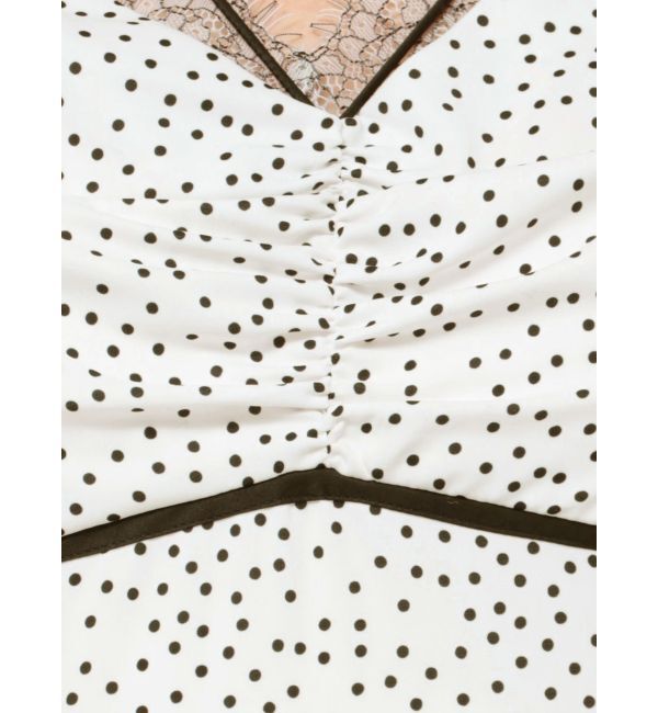 MERCURYDUO「レースデコルテドットワンピース」|ワンピース|