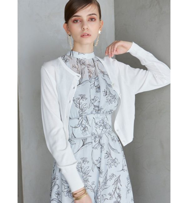 MERCURYDUO「ビジューボタンニットカーディガン」|カーディガン|