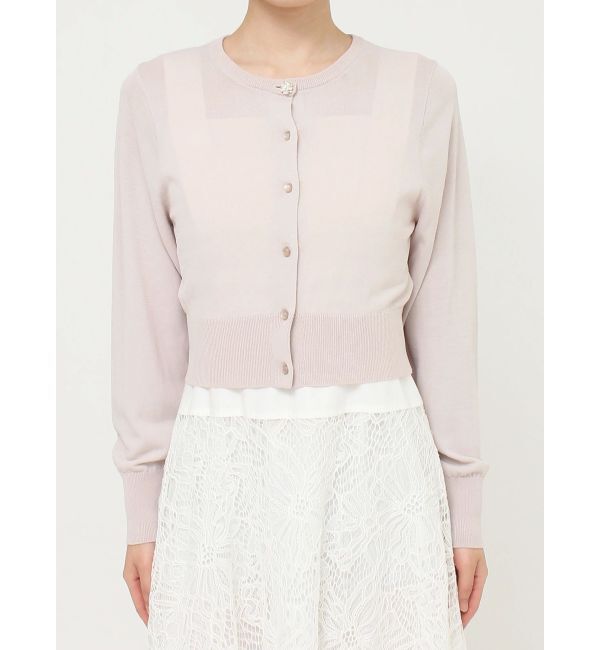 MERCURYDUO「ビジューボタンニットカーディガン」|カーディガン|