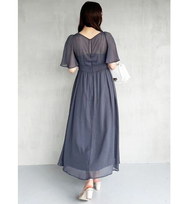 MERCURYDUO「深Vビジューフレアワンピース」|ワンピース|