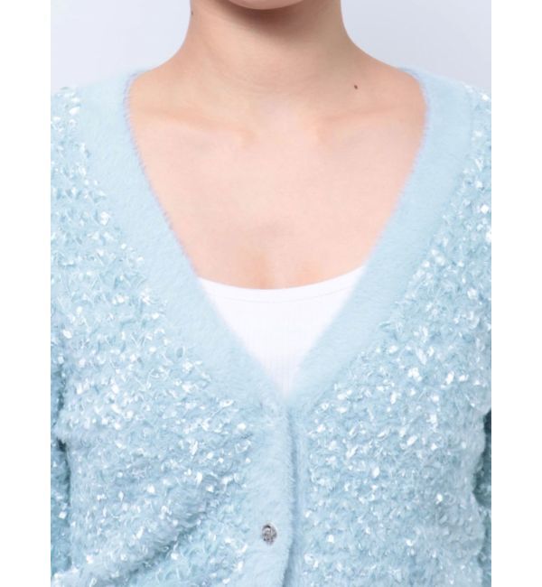 MERCURYDUO「リボンヤーンカーディガン」|カーディガン|