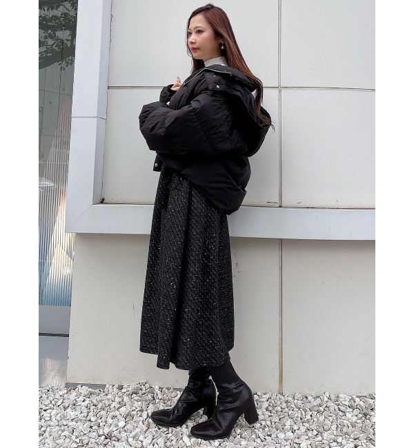 MERCURYDUO「ツイードベルテッドフレアジャンスカ」|ワンピース|