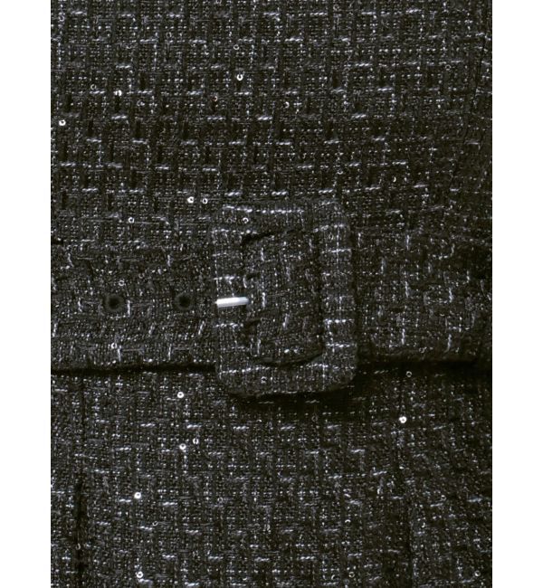 MERCURYDUO「ツイードベルテッドフレアジャンスカ」|ワンピース|