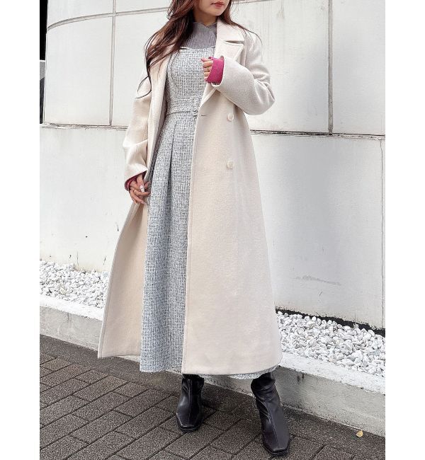 MERCURYDUO「ツイードベルテッドフレアジャンスカ」|ワンピース|