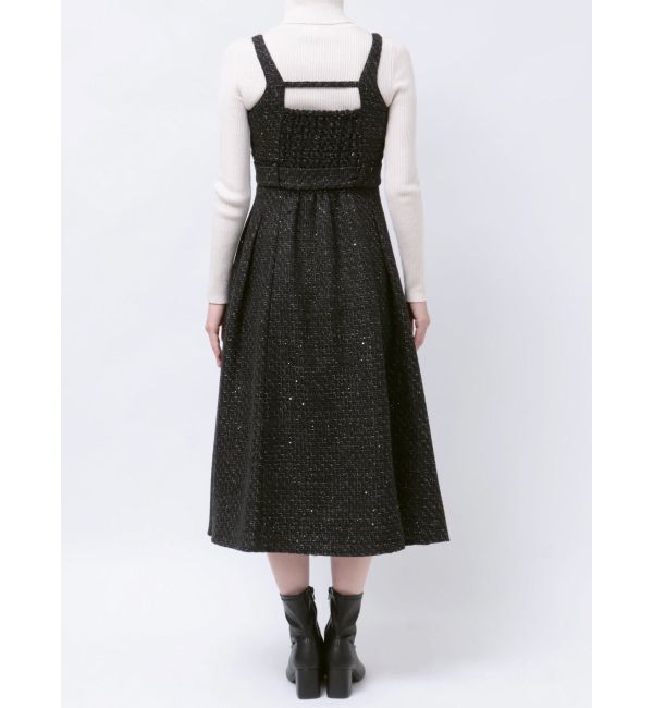 MERCURYDUO「ツイードベルテッドフレアジャンスカ」|ワンピース|