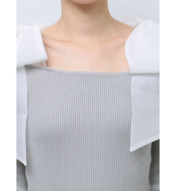 MERCURYDUO「ショルダーリボンロングスリーブニット」|ニット・セーター|