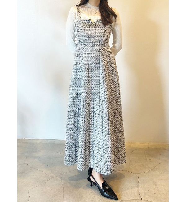 MERCURYDUO「オリジナルツイードジャンスカベアワンピース【セットアップ着用可】」|ワンピース|