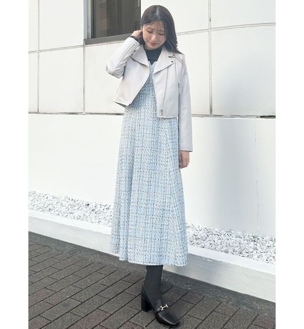 MERCURYDUO「オリジナルツイードジャンスカベアワンピース【セットアップ着用可】」|ワンピース|