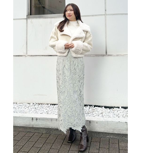 MERCURYDUO「カットワークレースペンシルスカート」|スカート|