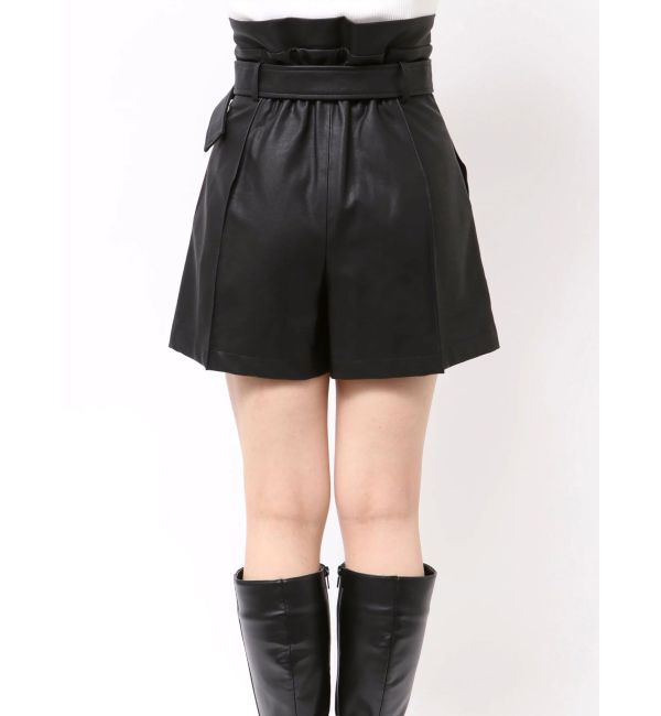 MERCURYDUO「フェイクレザーハイウエストワークショートパンツ」|その他|