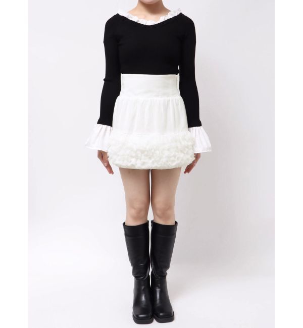 MERCURYDUO「ボリュームチュールティアードミニスカート」|スカート|