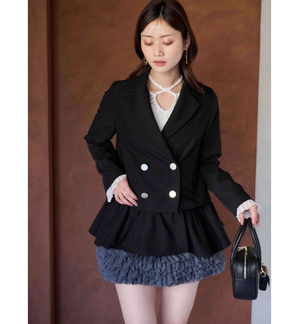 MERCURYDUO「ボリュームチュールティアードミニスカート」|スカート|