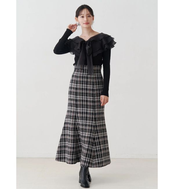 MERCURYDUO「オリジナルロービングチェックマーメイドスカート」|スカート|