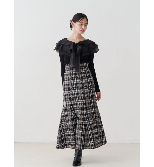MERCURYDUO「オリジナルロービングチェックマーメイドスカート」|スカート|